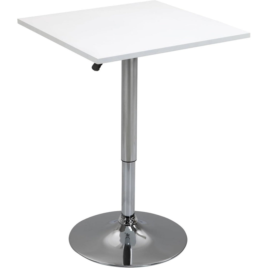 bartisch hoehenverstellbar stehtisch weiss 60 x 60 x 69-93 cm drehbar tischplatte rutschfest kuechentisch fuer wohnzimmer esszimmer