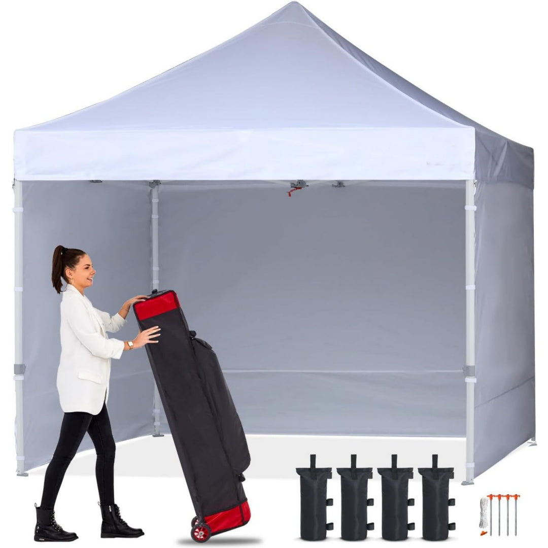 abccanopy faltpavillon 3x3 wasserdicht mit seitenteilen uvweiss